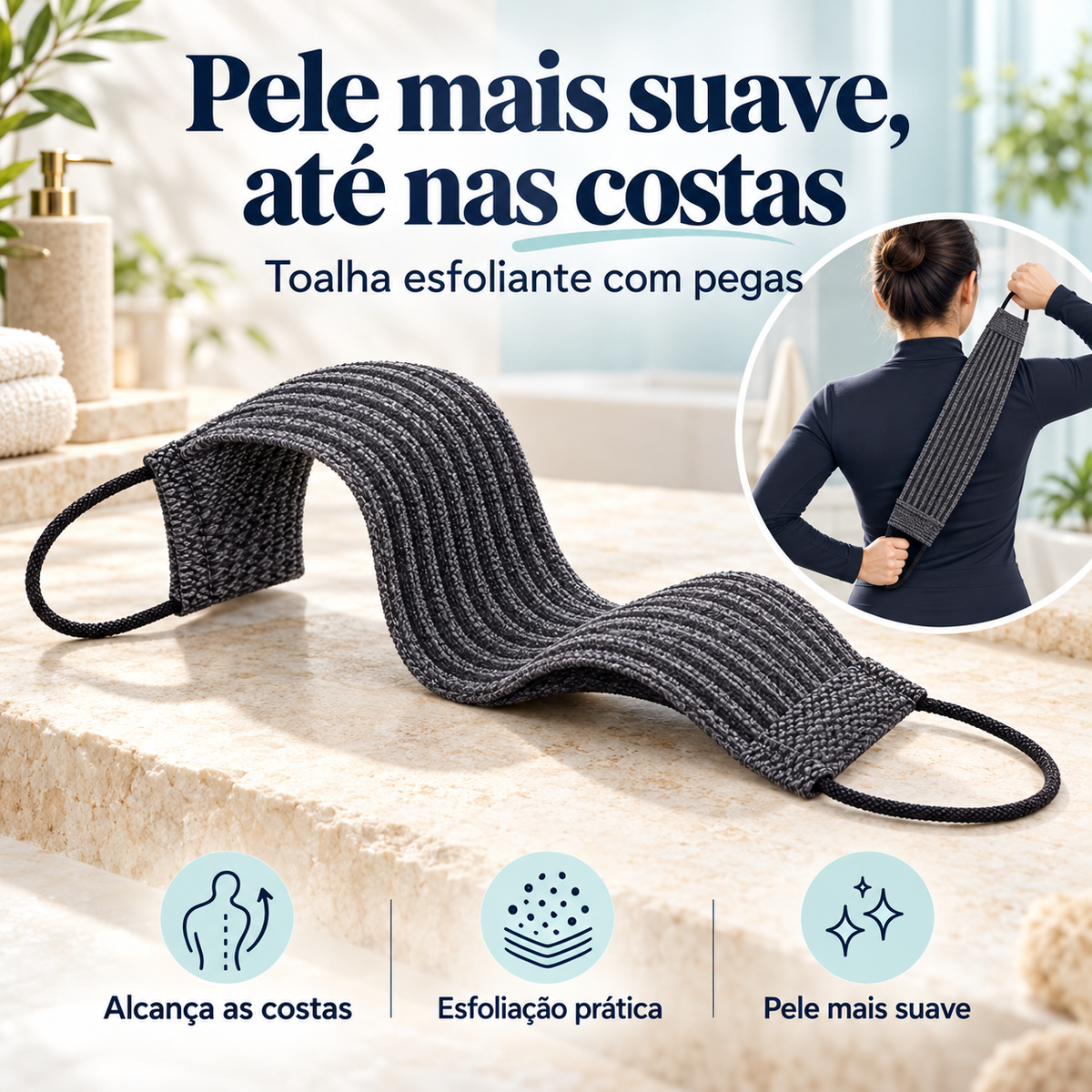 Toalha de banho esfoliante