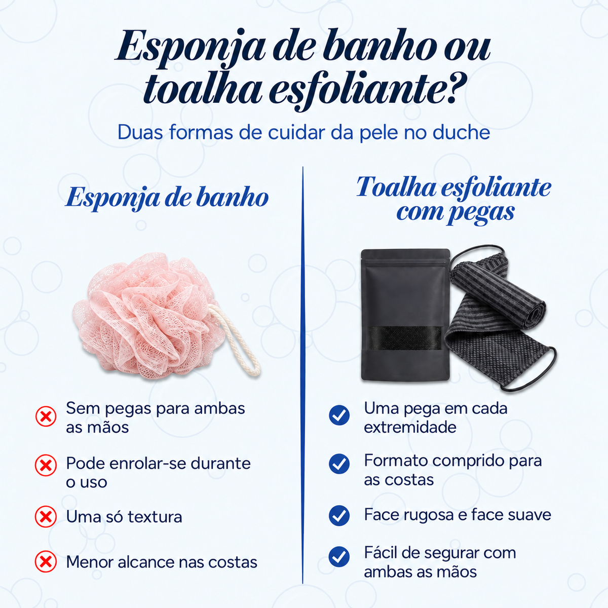 Toalha de banho esfoliante
