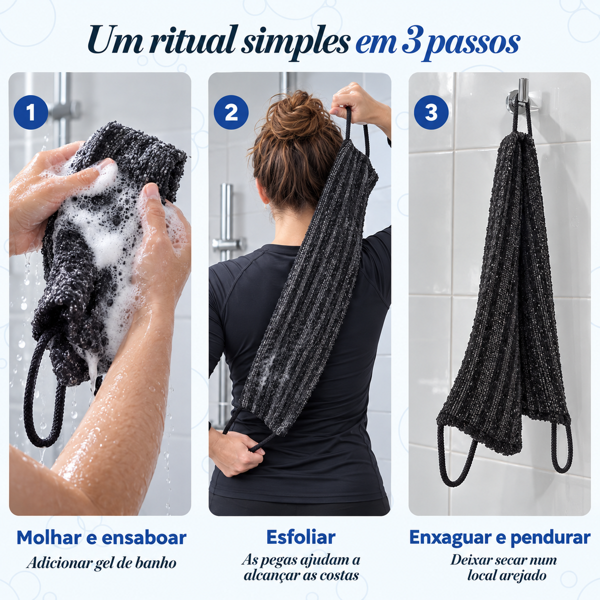 Toalha de banho esfoliante